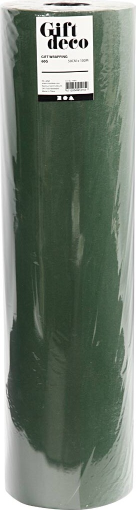 Gavepapir - Grøn Ensfarvet - B 50 CM - 60 G - 100 M