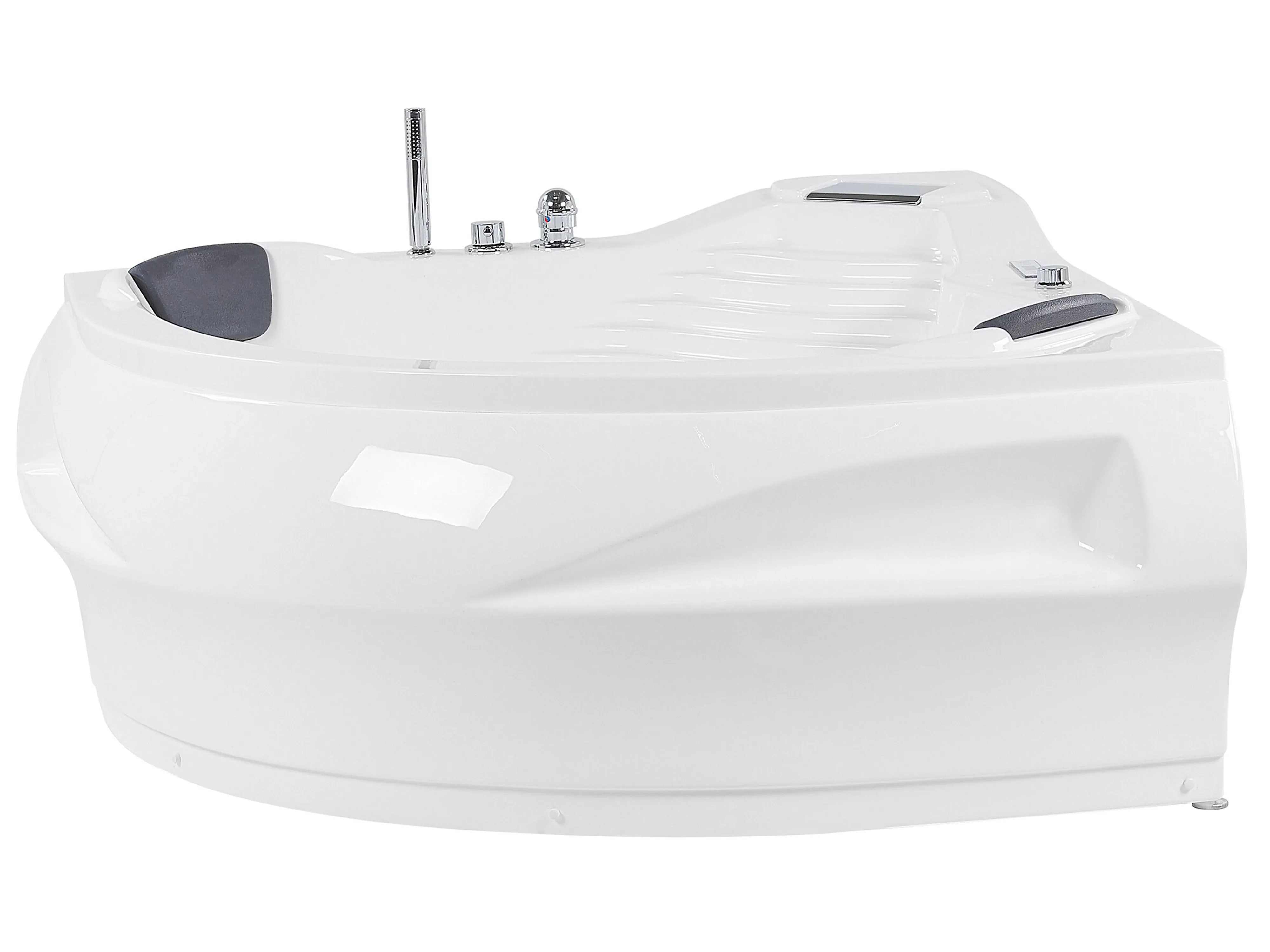 Hoek bubbelbad met LED MONACO met ingebouwde Bluetooth speaker 210 x 145 cm Wit