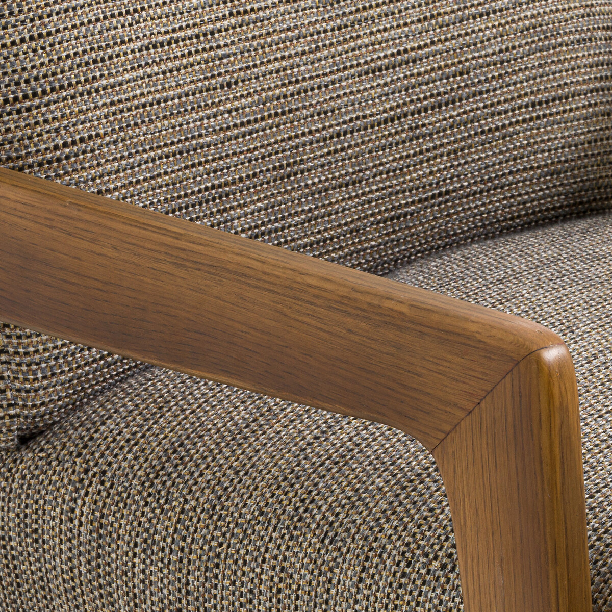 LA REDOUTE INTERIORS<br>Poltrona vintage com mistura de tecido e couro, Vinato