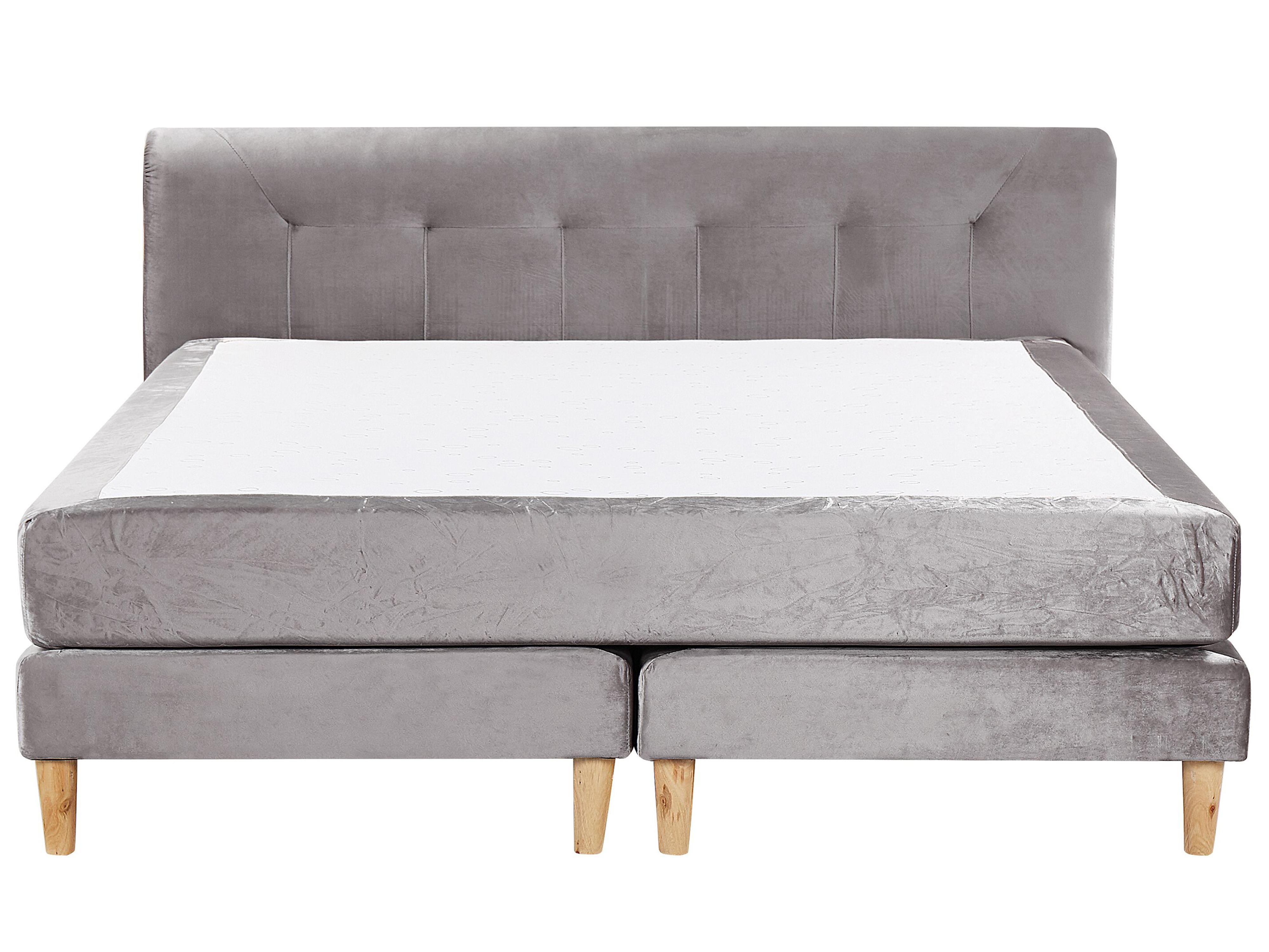 Boxspring Fluweel MARQUISE 180 x 200 cm Grijs