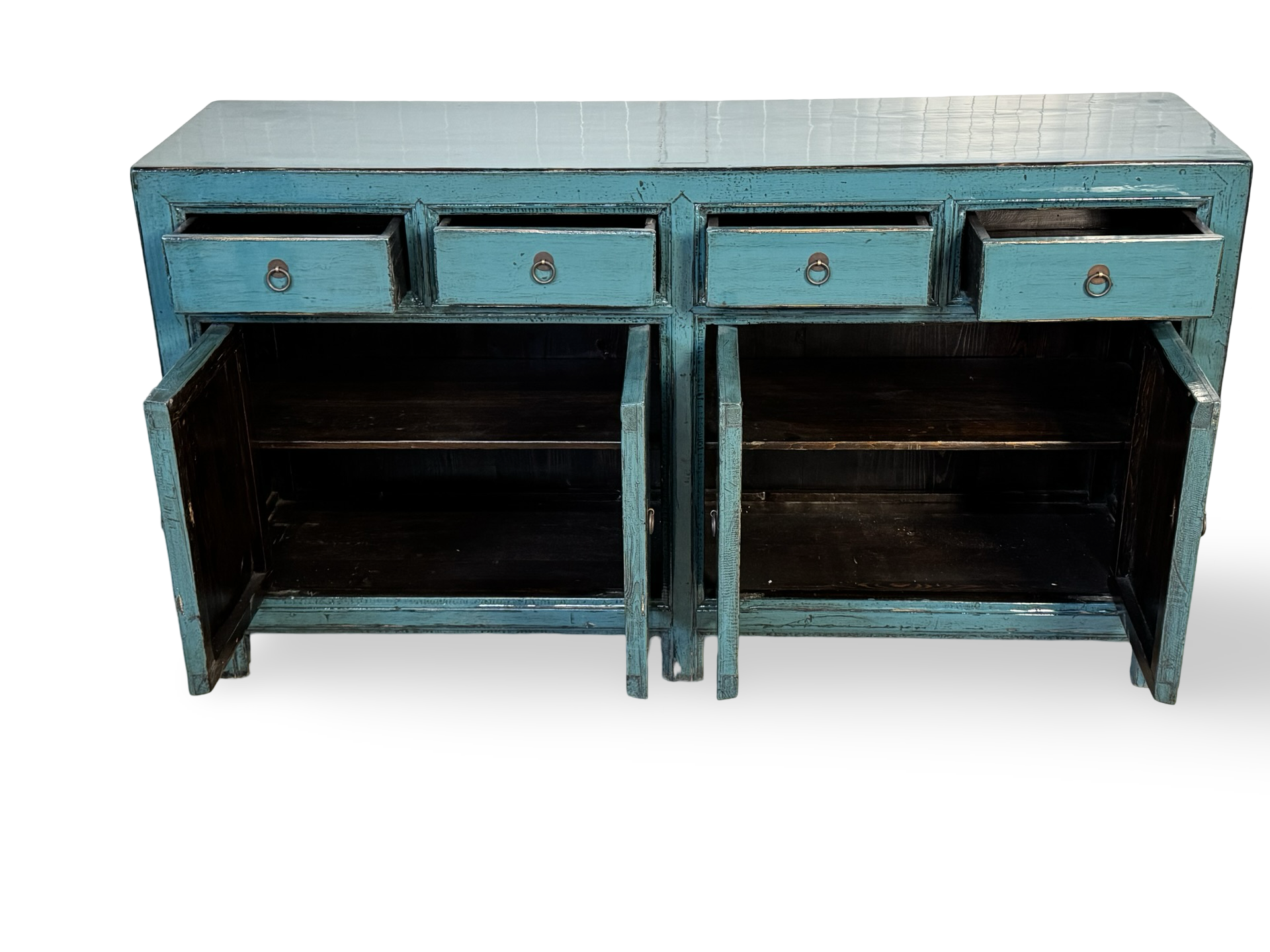 Dressoir 4 deur 3 lades blauw uniek Dressoir 4 deur 3 la blauw uniek