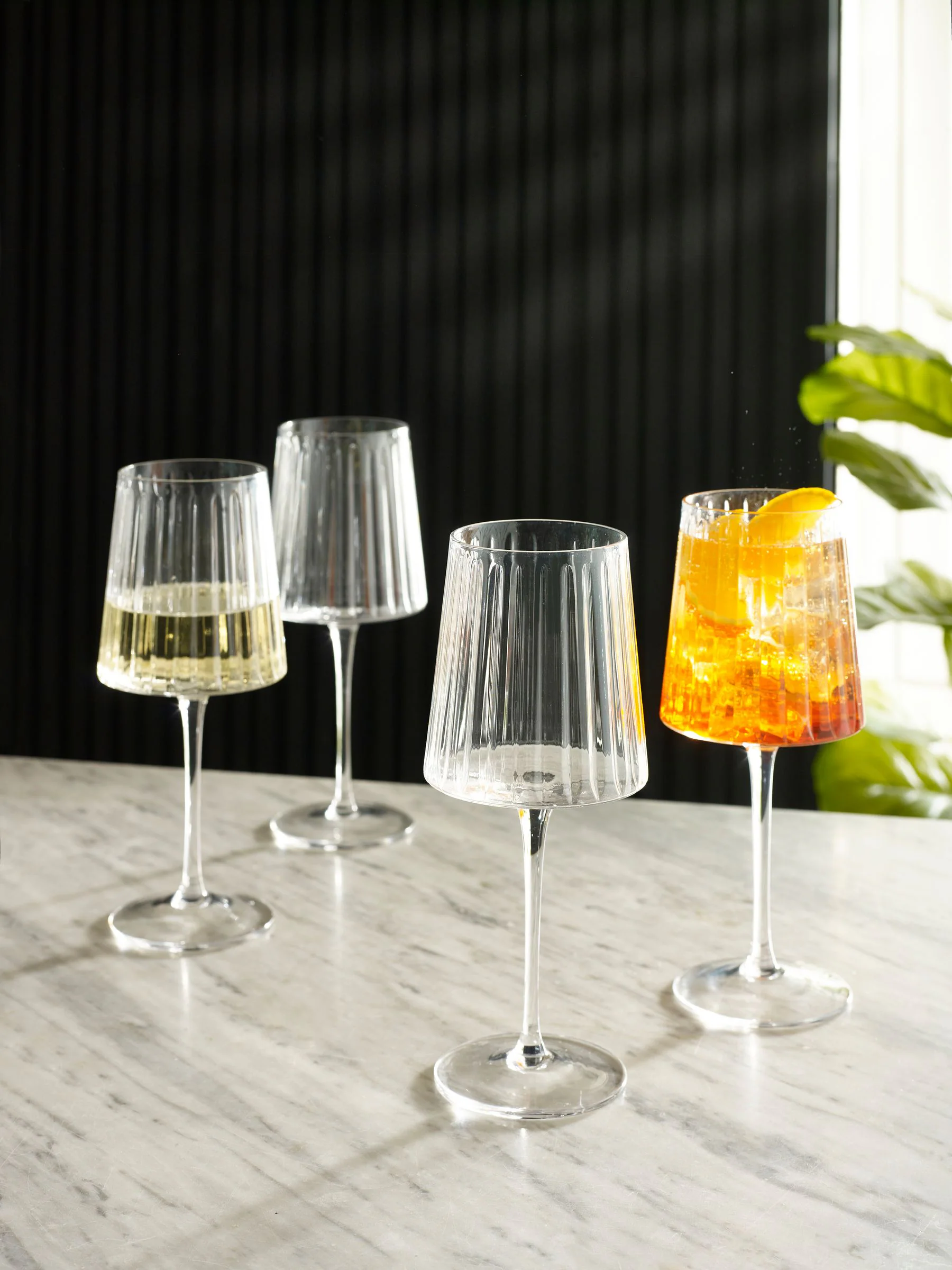 Set van 4 Collins-wijnglazen