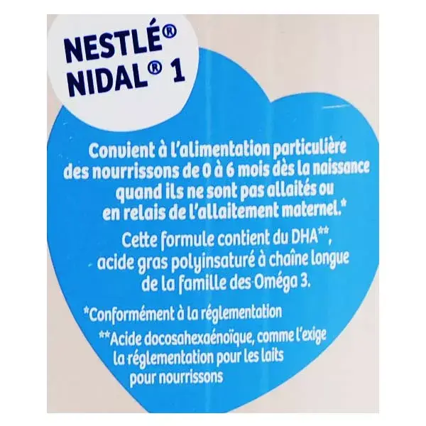 Fórmula Infantil Nidal 1ª Etapa 0-6 meses 800g