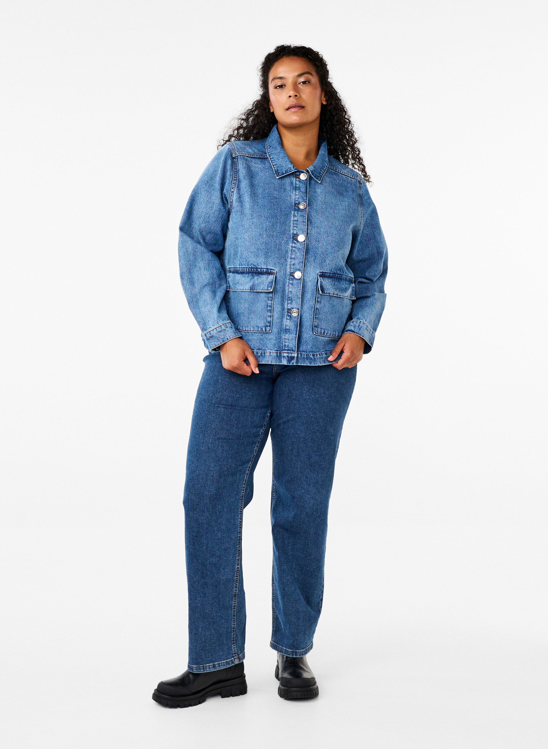 Denim skjortejakke med lommer