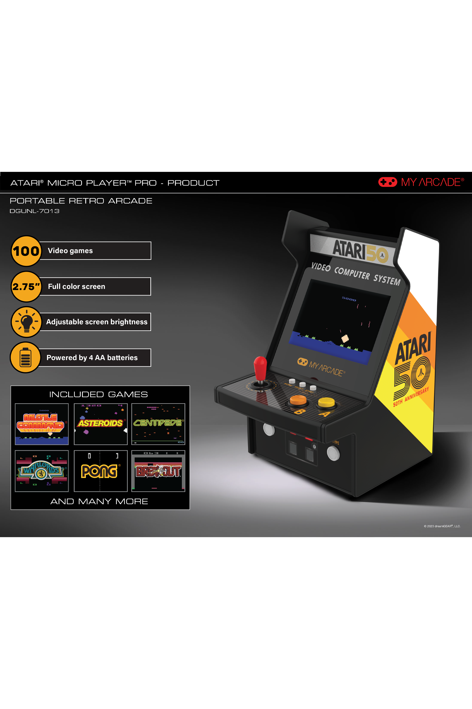 MY ARCADE Jeu Micro Player MyArcade ATARI (100 JEUX) Multicolore