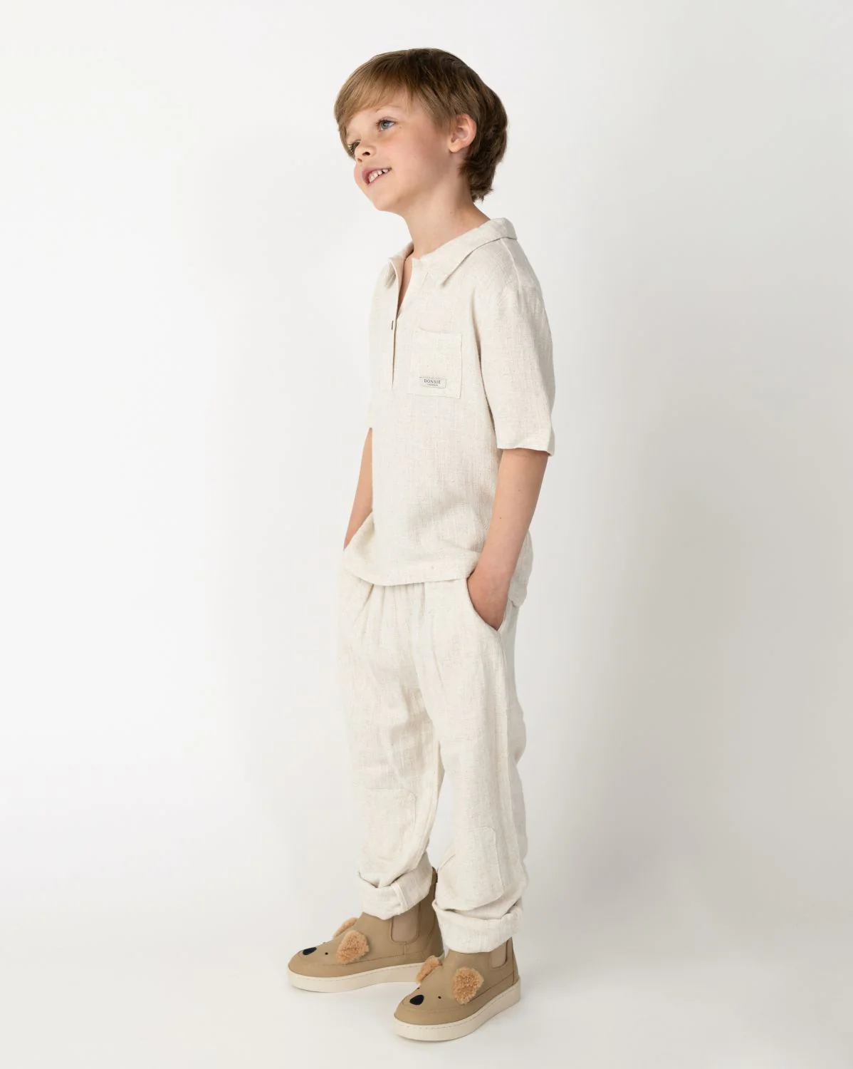 Senne Trousers | Warm White Melange