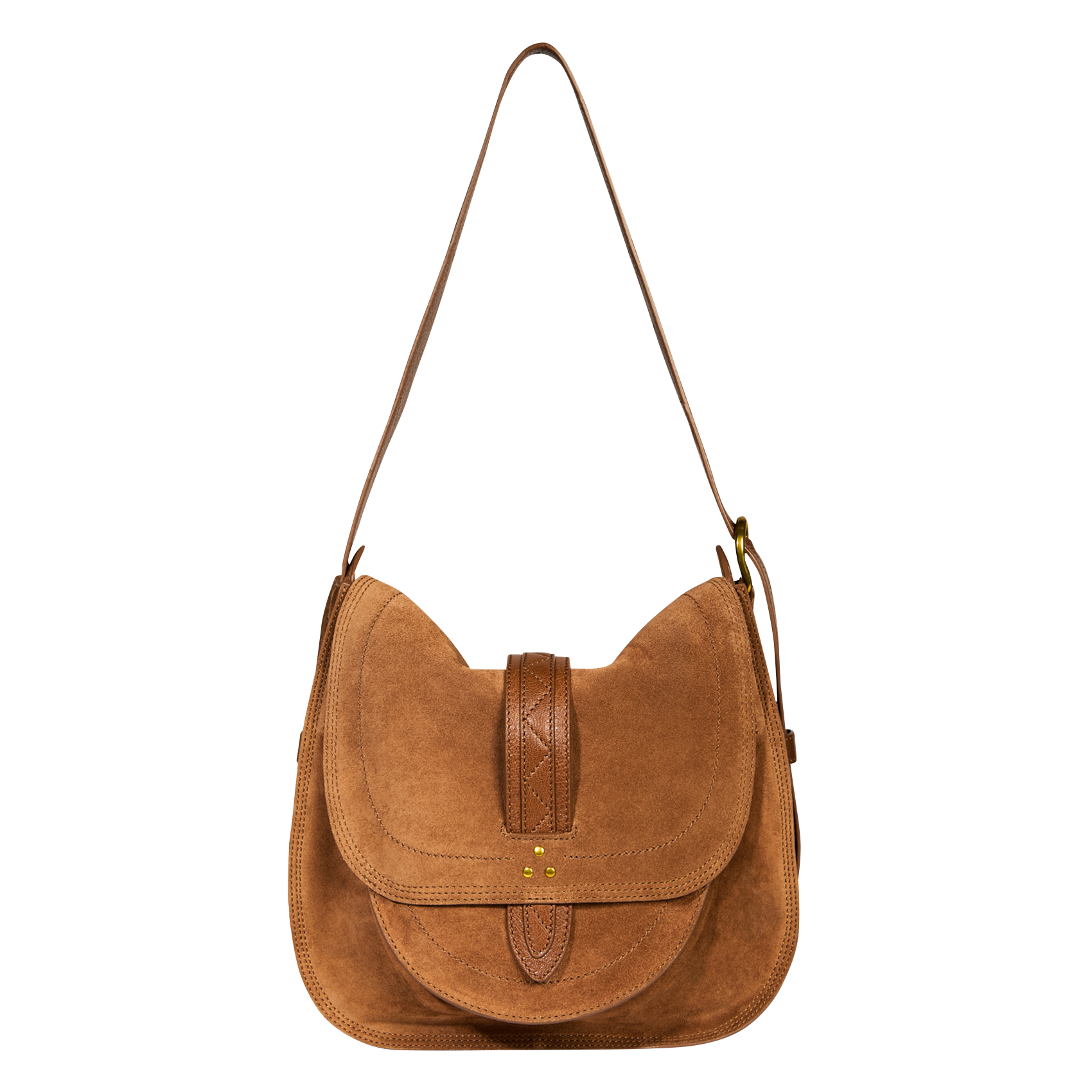 MARIO - Sac besace effet cuir velours | Marron