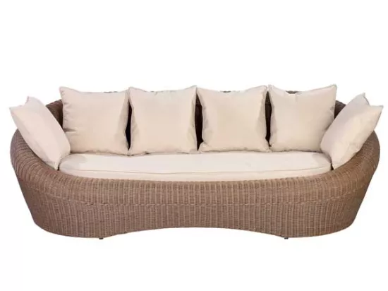 Salon de jardin en résine tressée marron : canapé, 2 fauteuils et table basse - WHITEHEAVEN de MYLIA