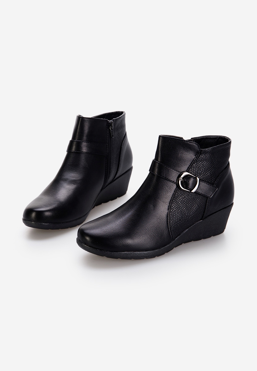 Bottines compensées noires Aurora