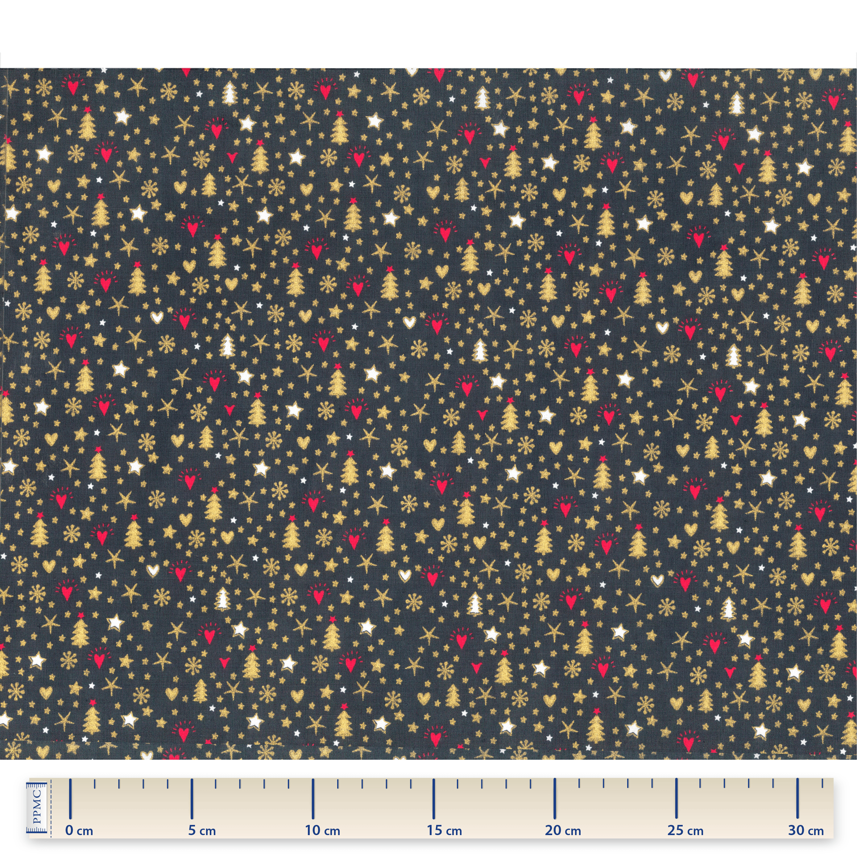 Tissu Coton Au Mètre Etoile Sapin Marine Ex1031