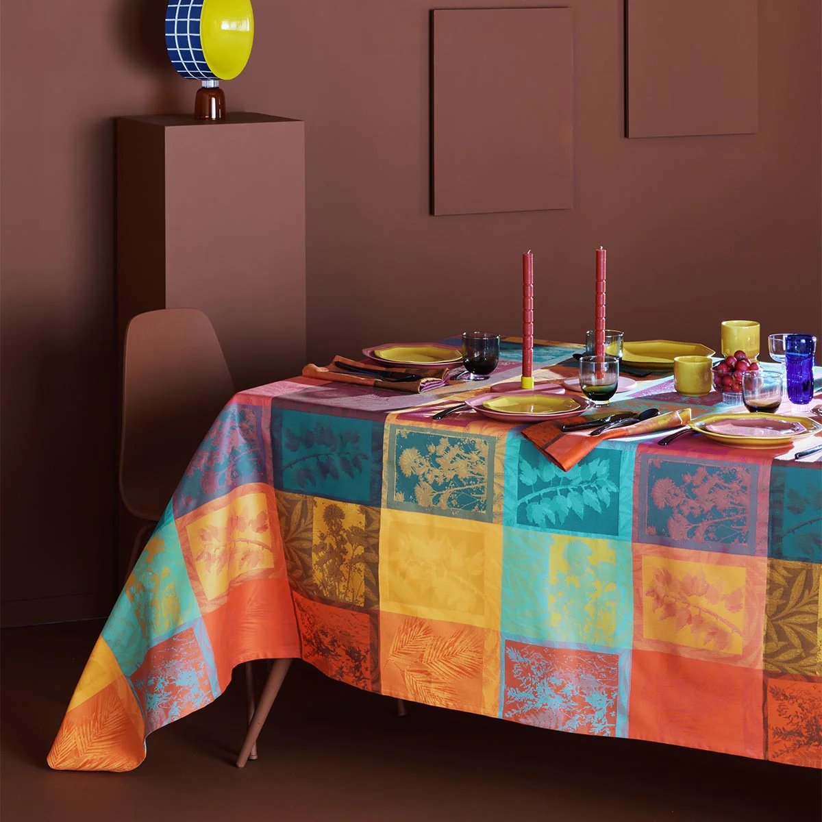 Chemin de table pur coton multicolore 180X55 Garnier Thiebaut