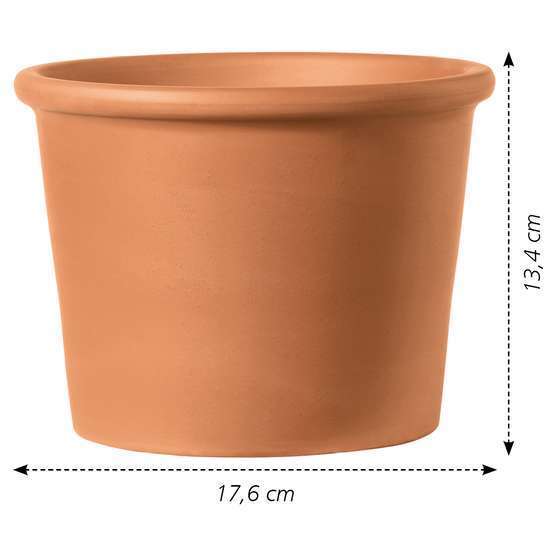 Pot cylindrique en terre cuite Ø 17,6 x H. 13,4cm