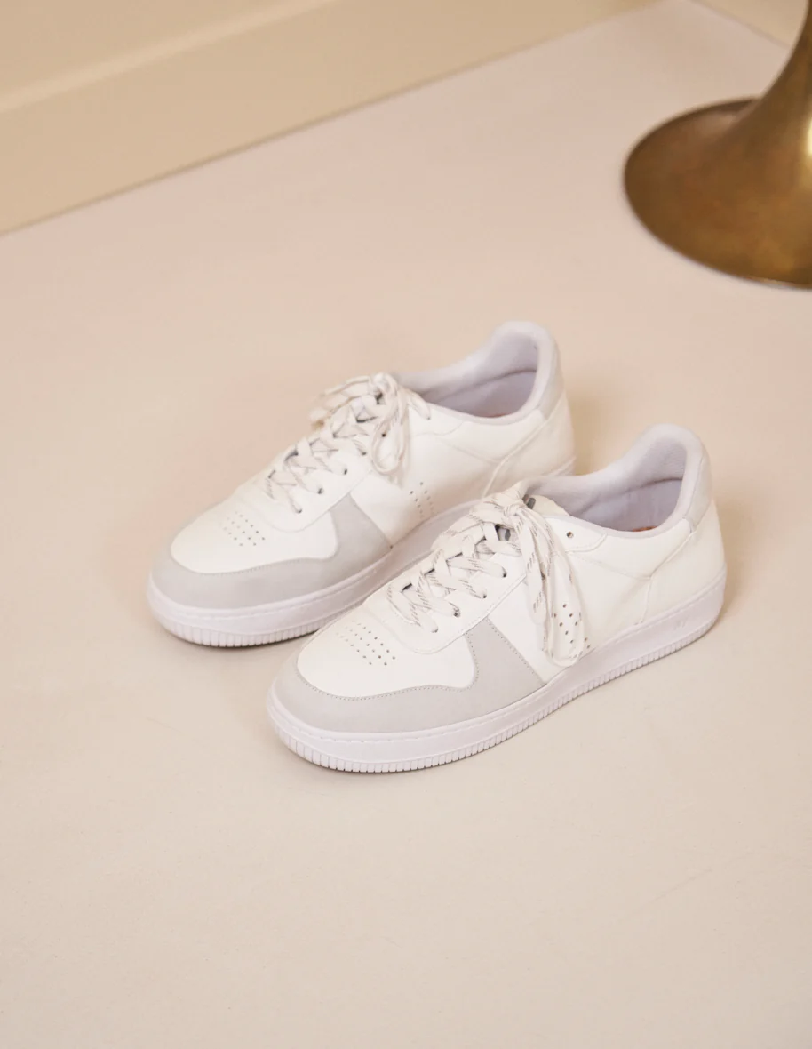 Baskets basses Maxence H - Cuir vegan blanc gris