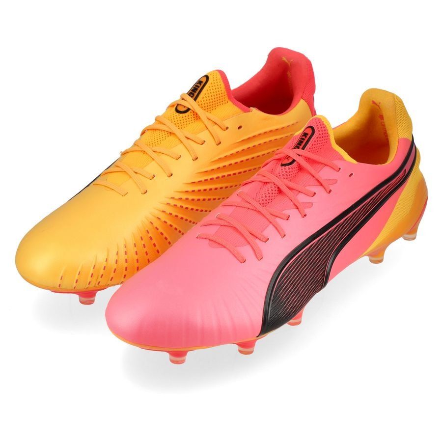 PUMA King Ultimate FG/AG Tricks - Sun Stream/Noir/Crépuscule ÉDITION LIMITÉE