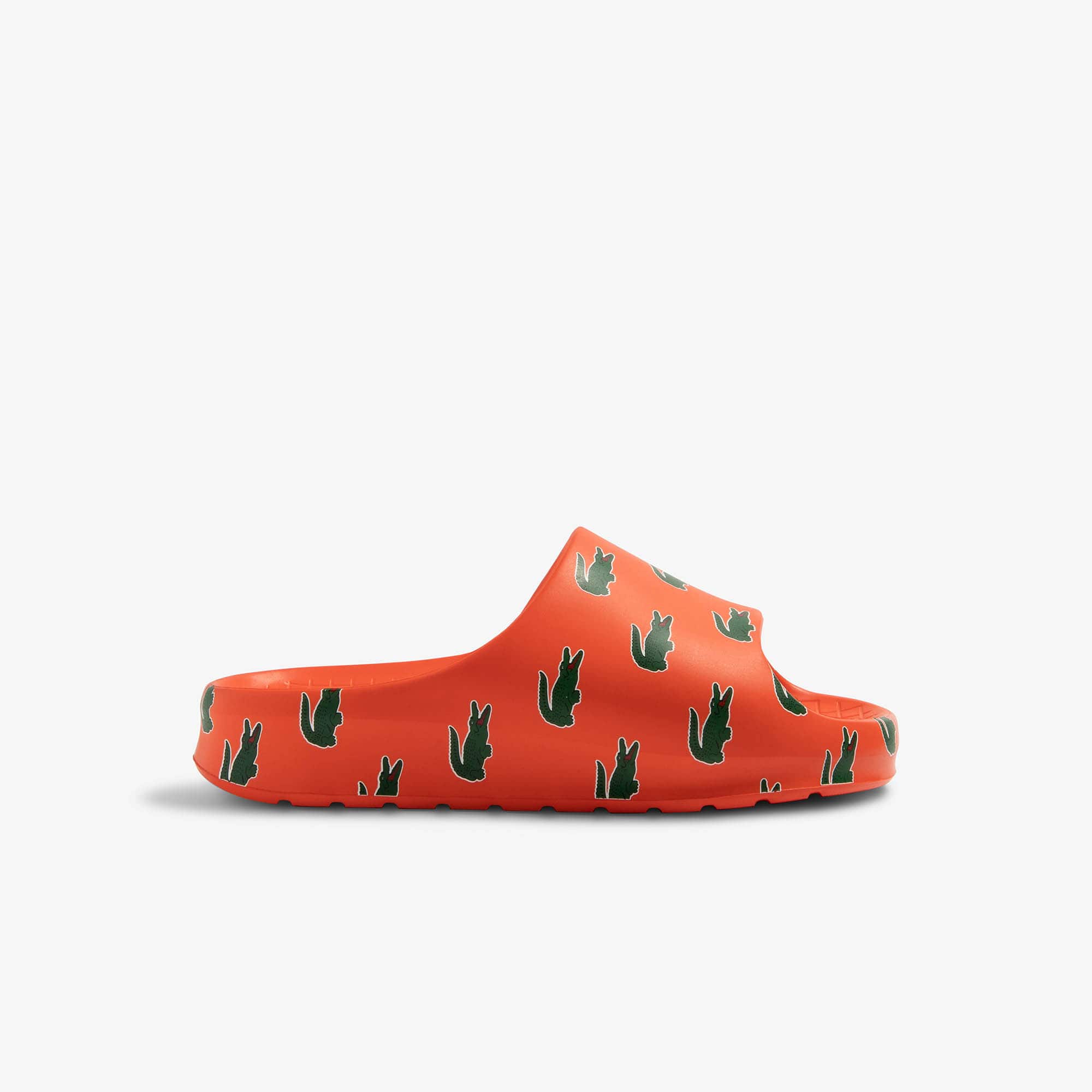 Claquettes Serve Slide 2.0 femme détail coloré Claquettes & Sandales - Orange - Lacoste - Femme