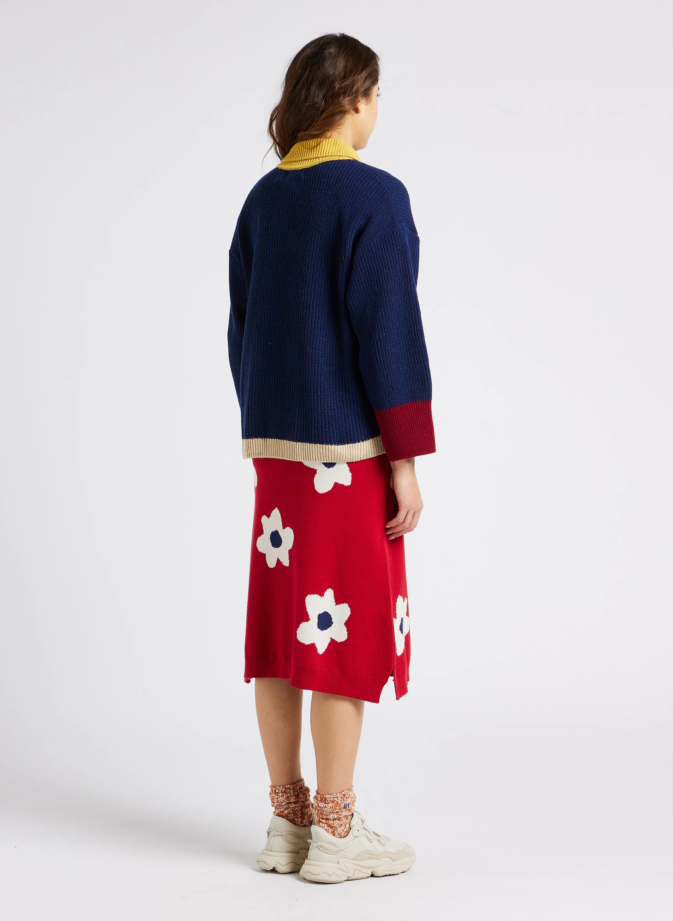 Tee-shirt col rond imprimé en coton bio| Bleu