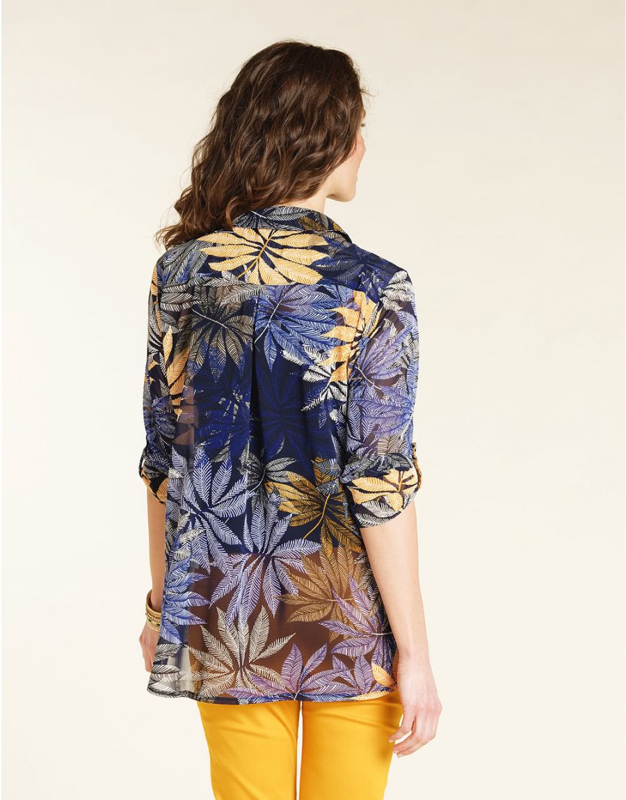 Chemisier voile bleu