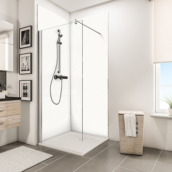 Lot de 2 panneaux muraux salle de bains 100 x 210 cm, Schulte DécoDesign Décor, blanc structuré
