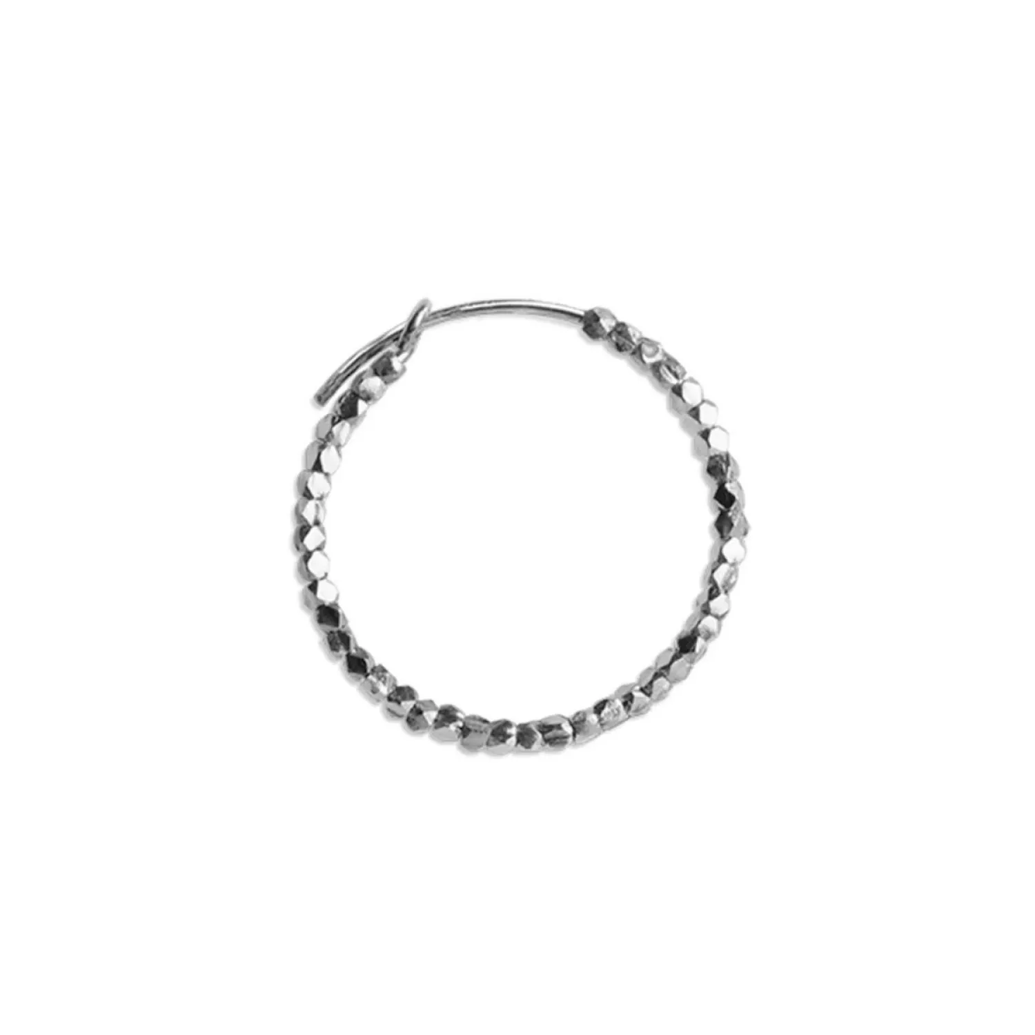 Jane Kønig Small Bead Creole Ørering Single Sølv P1024-S