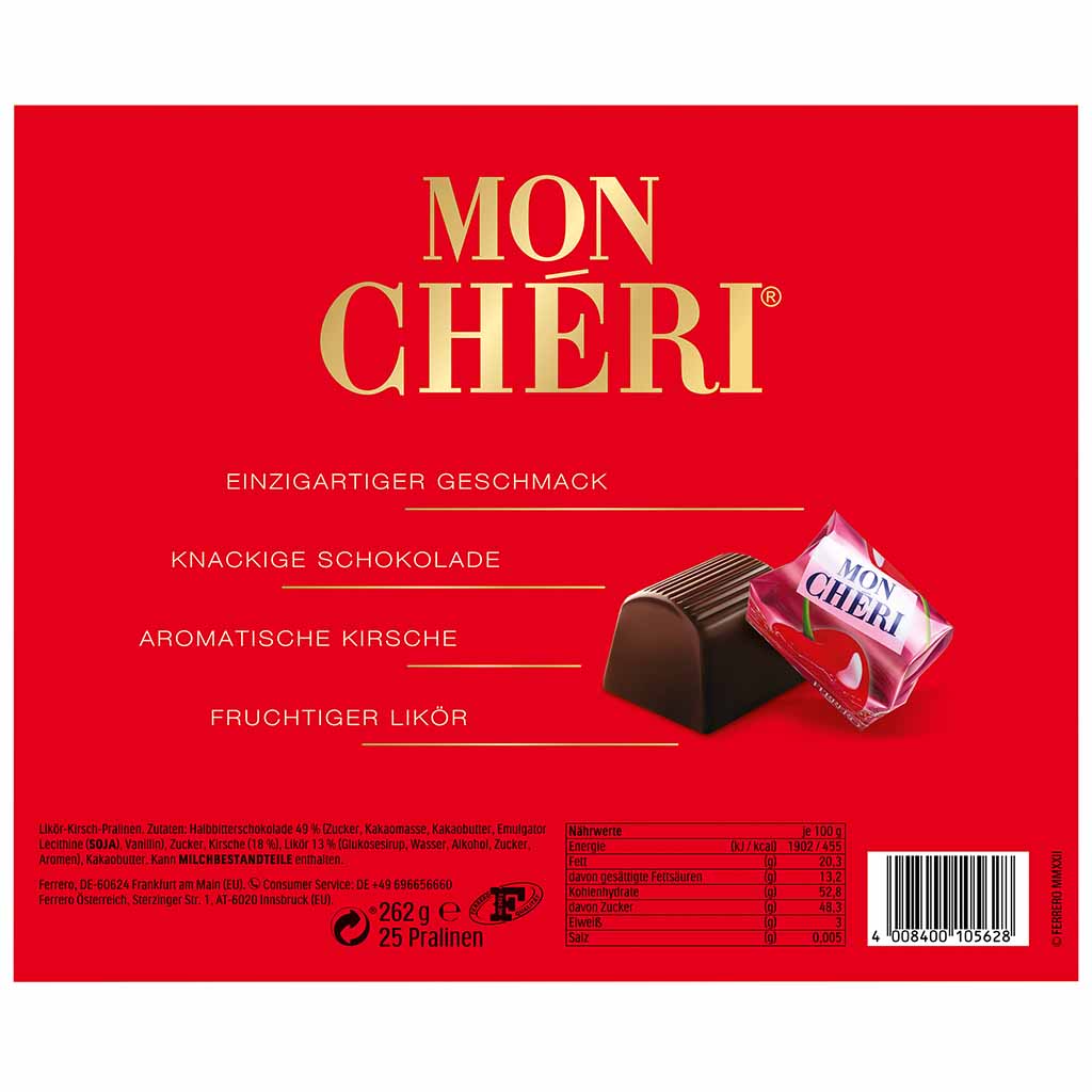 Ferrero Mon Chéri Geschenkverpackung 25er 262g MHD:22.4.25
