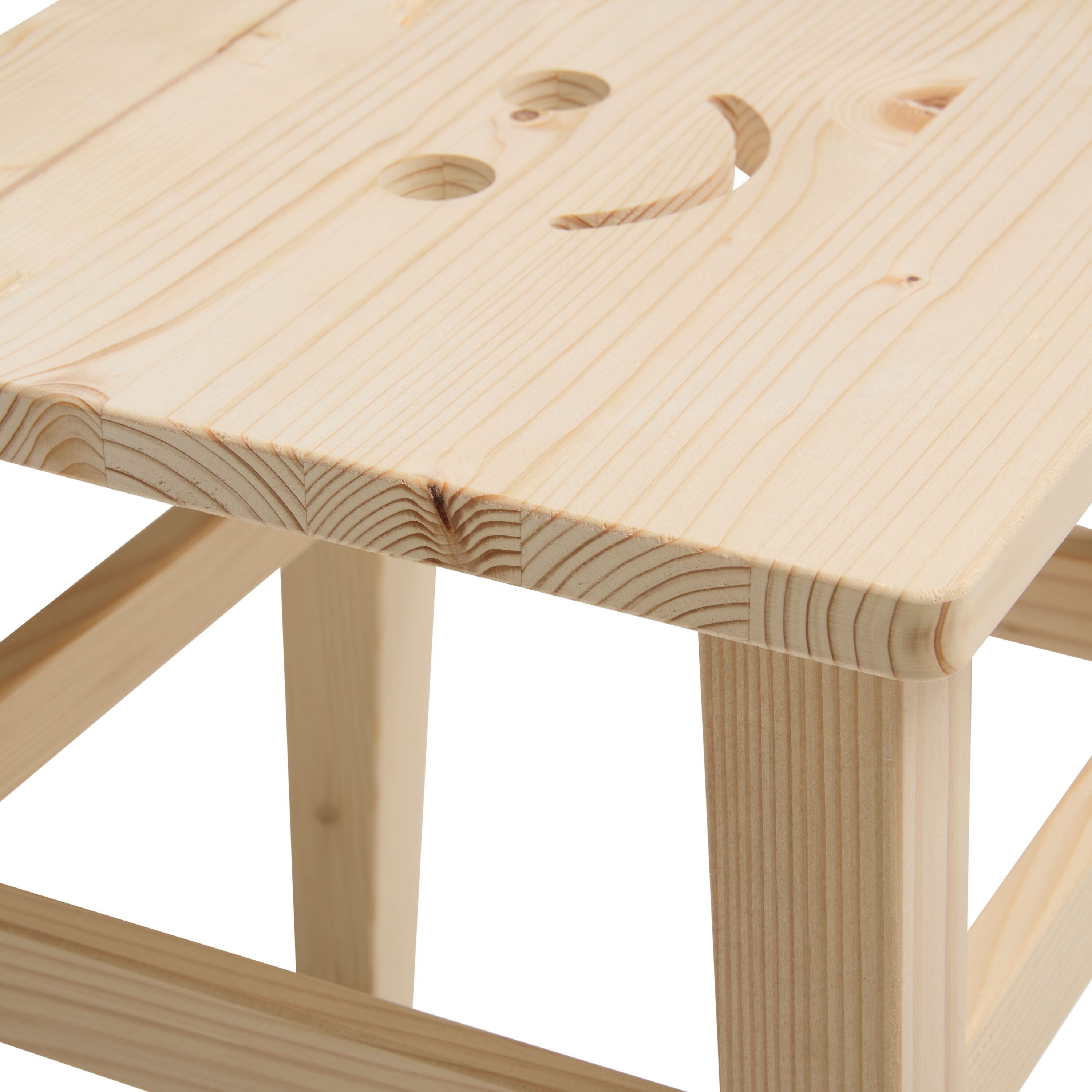 SE-ZIGERLI Holztaburett Smile Fichte - Fichte / B: 29.5 cm x T: 29.5 cm x H: 46.0 cm