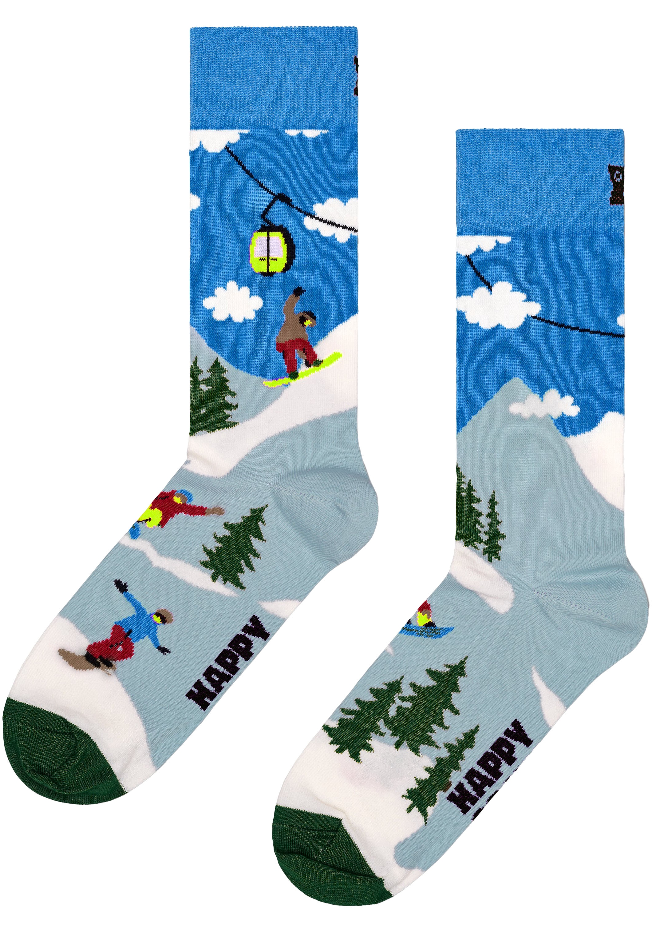 Happy Socks Langsocken 2er Pack,  mit Snowboardmotiven