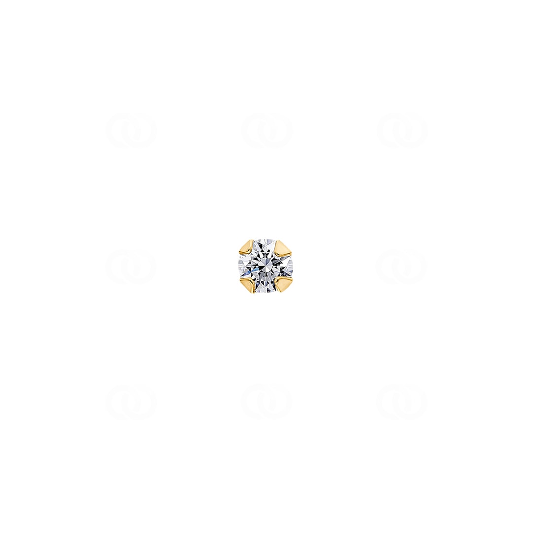 Nasenpiercing Spirale 750/18 K Gelbgold mit Diamant 0.03ct.