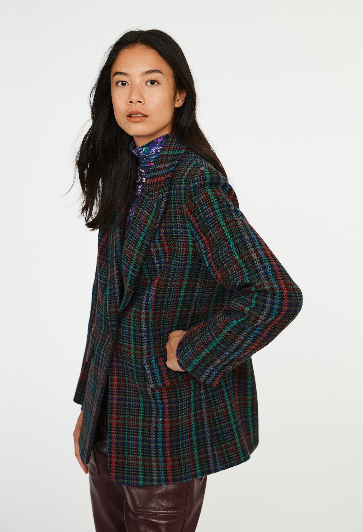 Veste &agrave; motif tartan