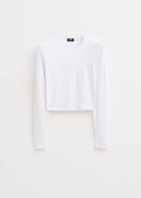 T-shirt cropped clean wit (WIT)