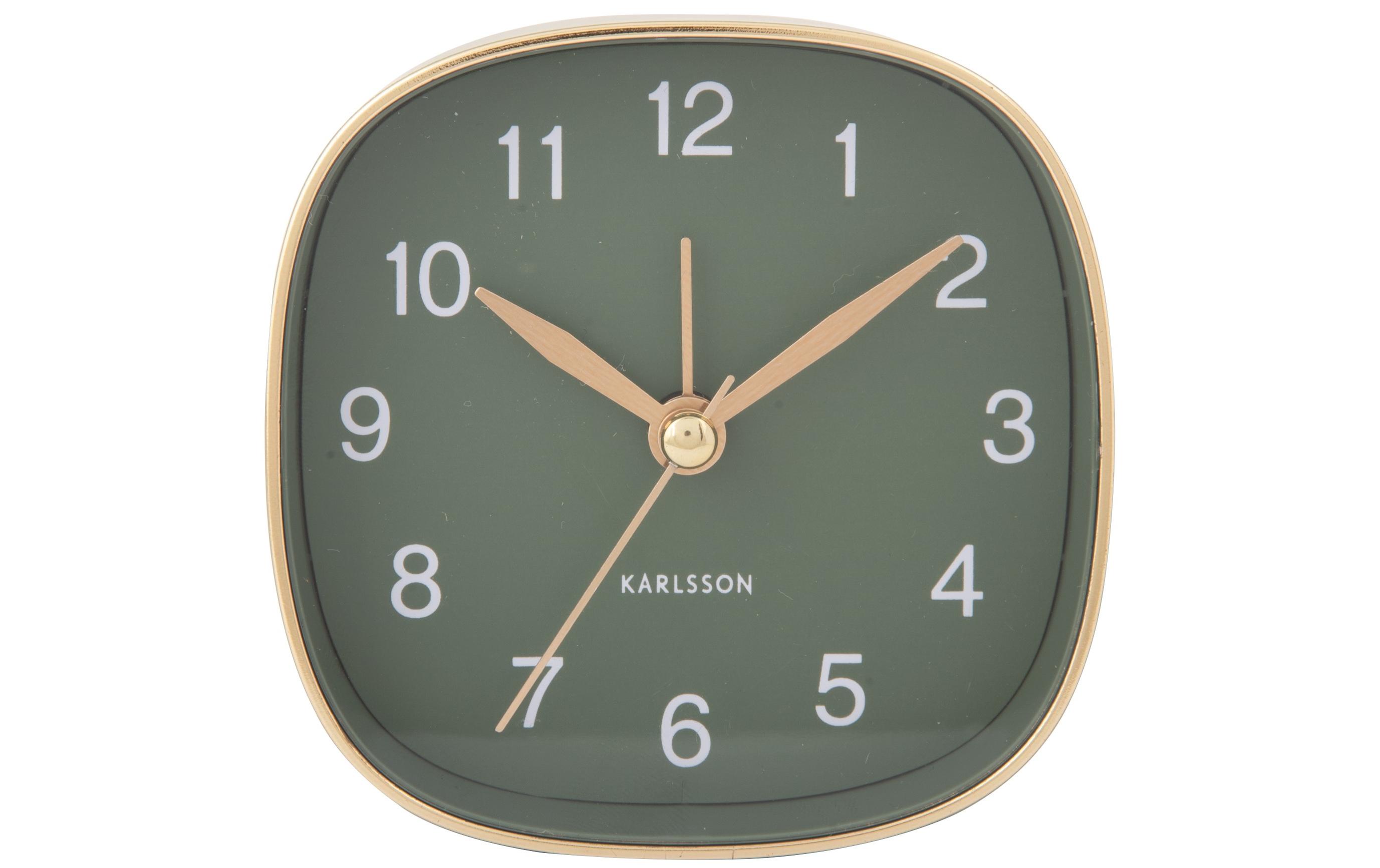 Klassischer Wecker Travel Square Jungle greenAnaloger Reisewecker