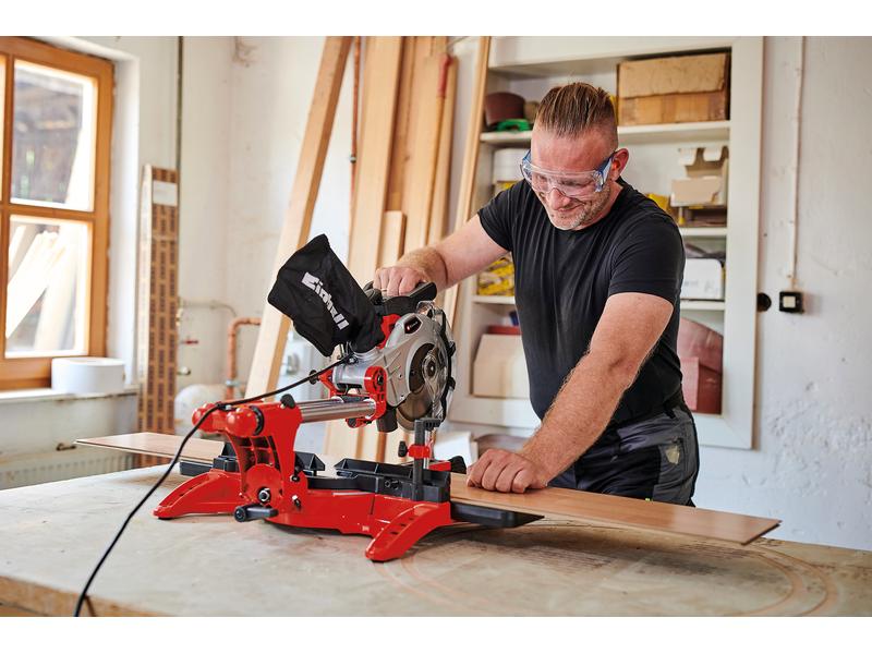Einhell Zug-Kapp-Gehrungssäge TC-SM 2131/1 Dual Gehrungssäge mit links und rechts neigbaren Sägekopf