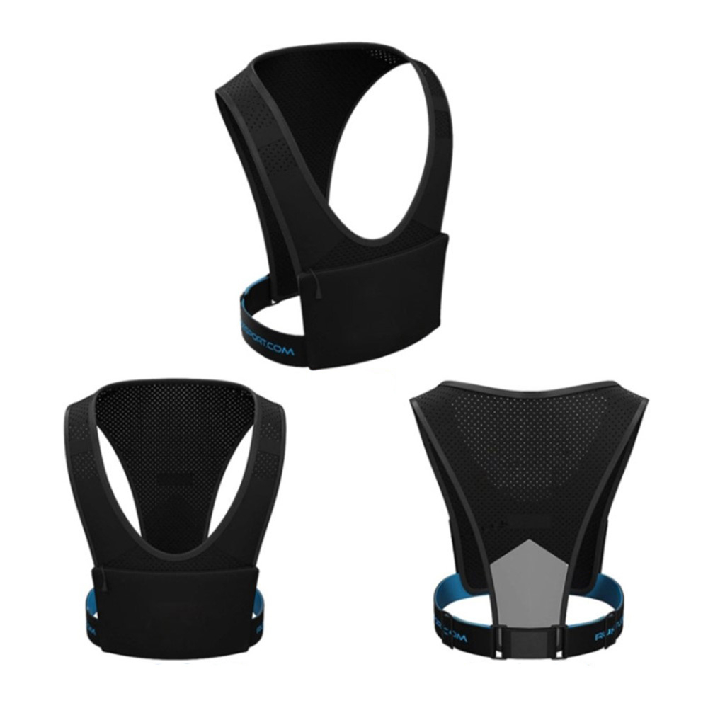 Mesh Laufweste Verstellbare Outdoor Sport Weste mit Brusttasche   Reflektoren - Schwarz