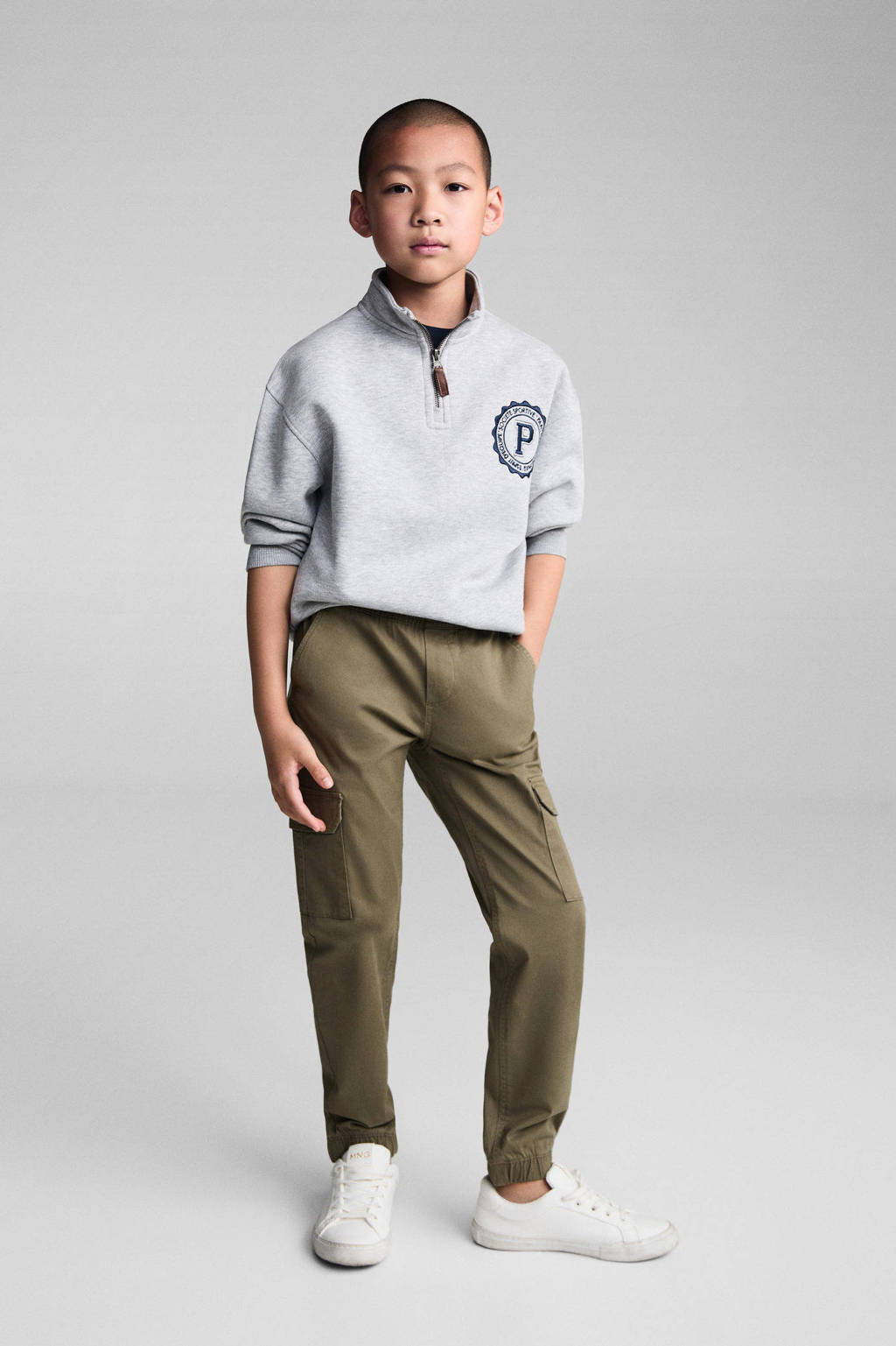 Mango Kids cargobroek kakigroen