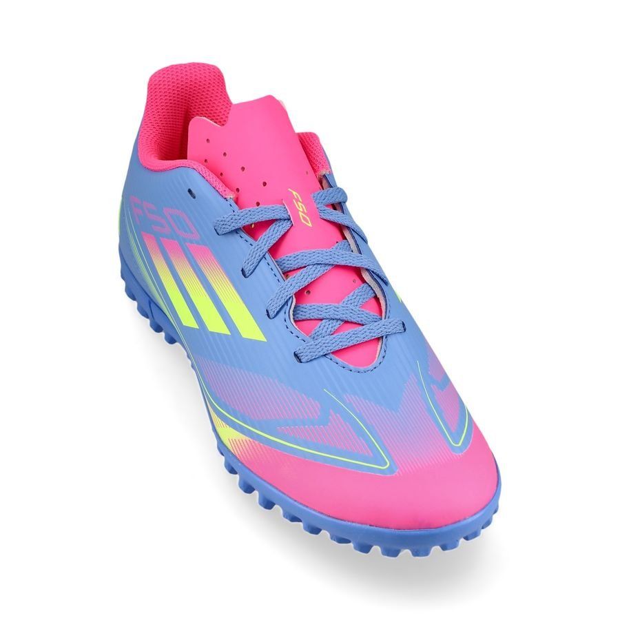 adidas F50 Club TF Celestial Victory - Blue Fusion/Lucid Lemon/Lucid Pink Enfant