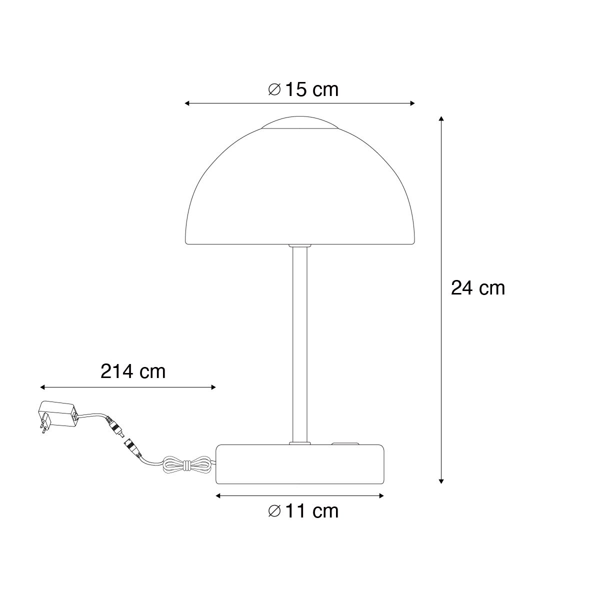 Design tafellamp goud met opaal glas incl. LED dimbaar - Joya