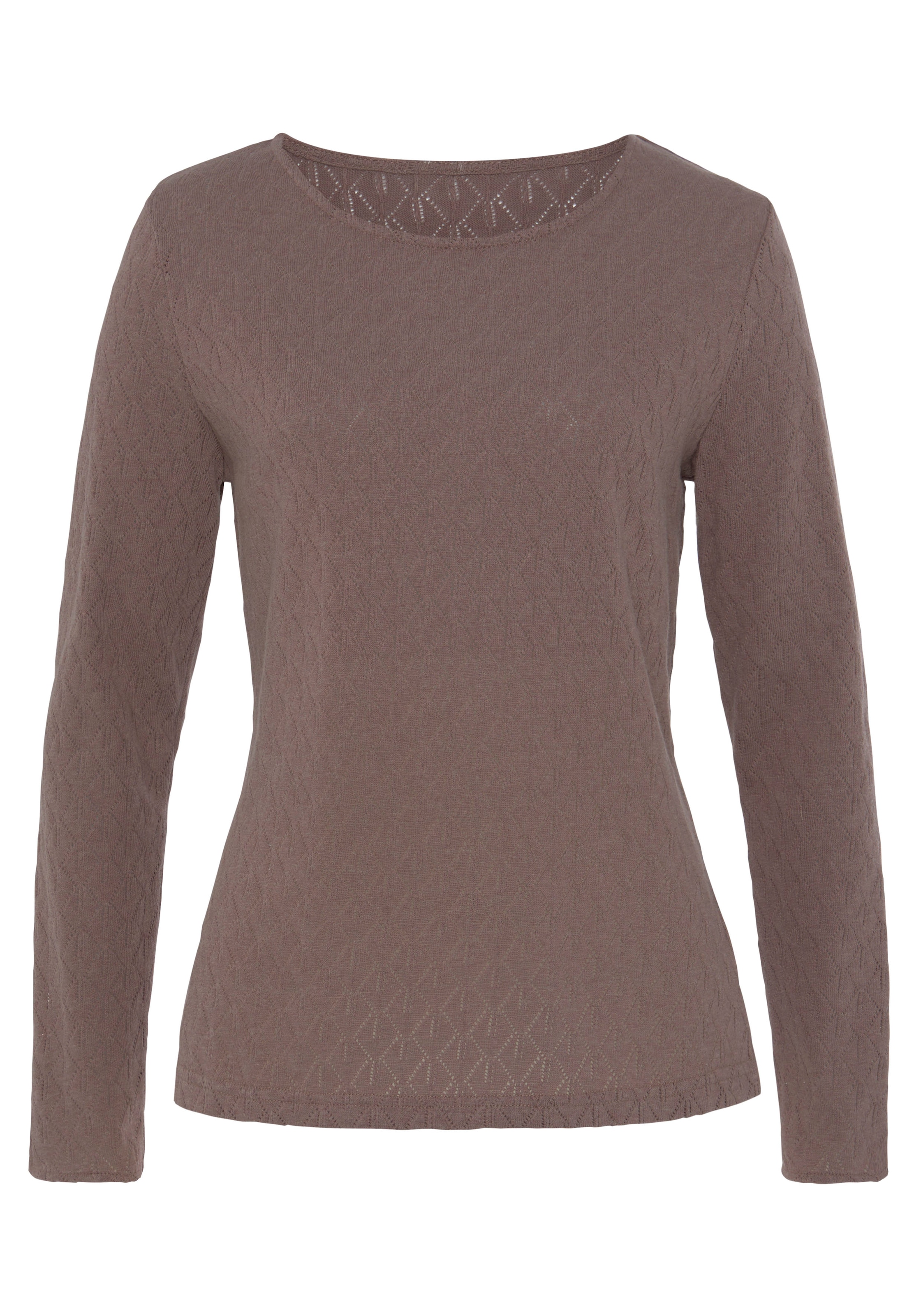Vivance Langarmshirt »mit modischem Ajour-Muster« 2er-Pack,  aus weichem Baumwollstrick