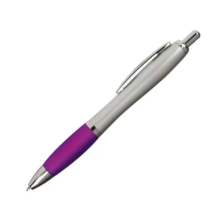 Macma Kugelschreiber mit satiniertem Gehäuse, silber-lila, 20 Stück