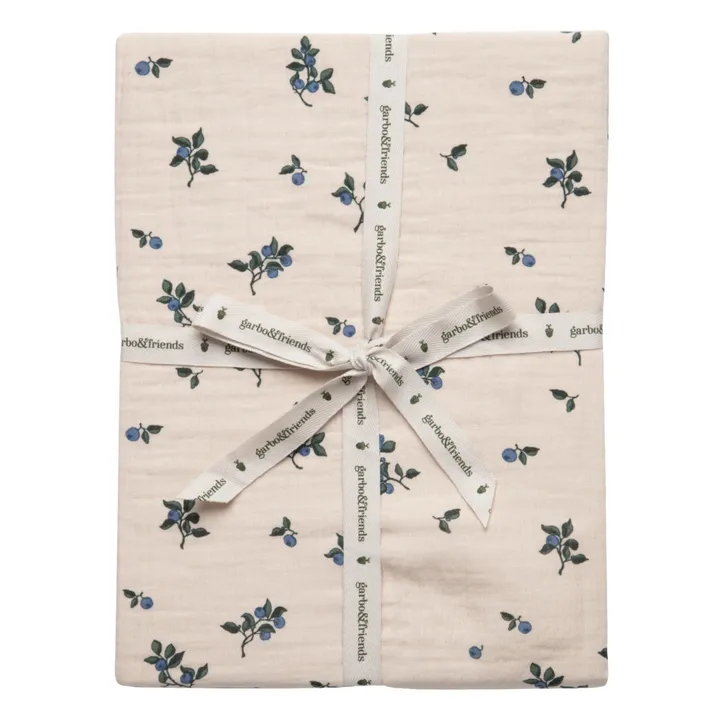 garbo&friends Drap-housse Blueberry en mousseline de coton | Ivoire