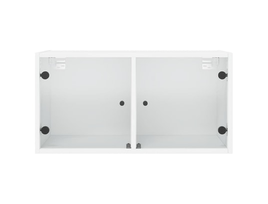 VIDAXL - Armoire de rangement Armoires murales avec portes en verre 2 pcs blanc 68,5x37x3...