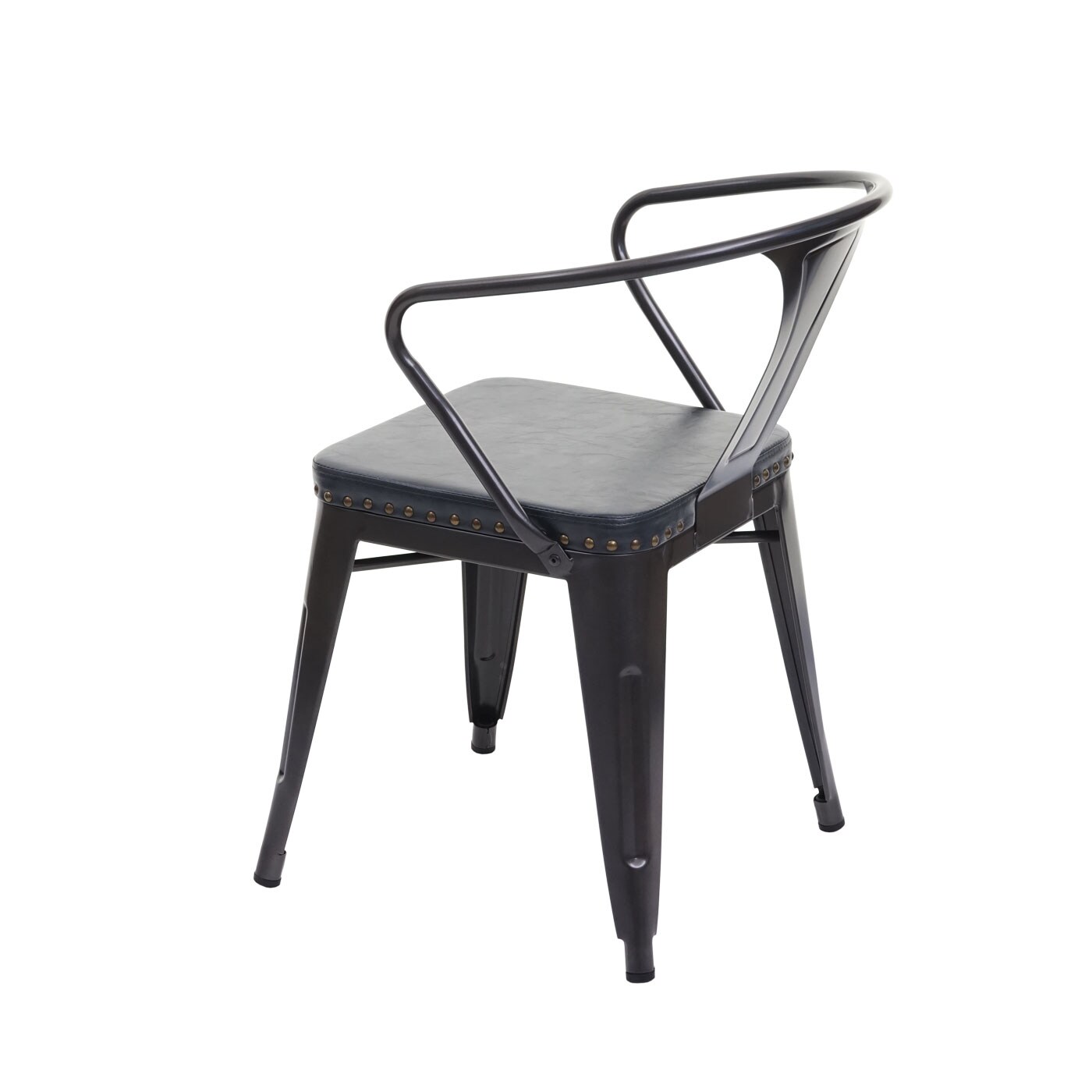 Set Bistrotisch 2x Esszimmerstuhl MCW-H10d, Stuhl Tisch Küchenstuhl Gastronomie MVG ~ schwarz-grau, Tisch dunkelbraun