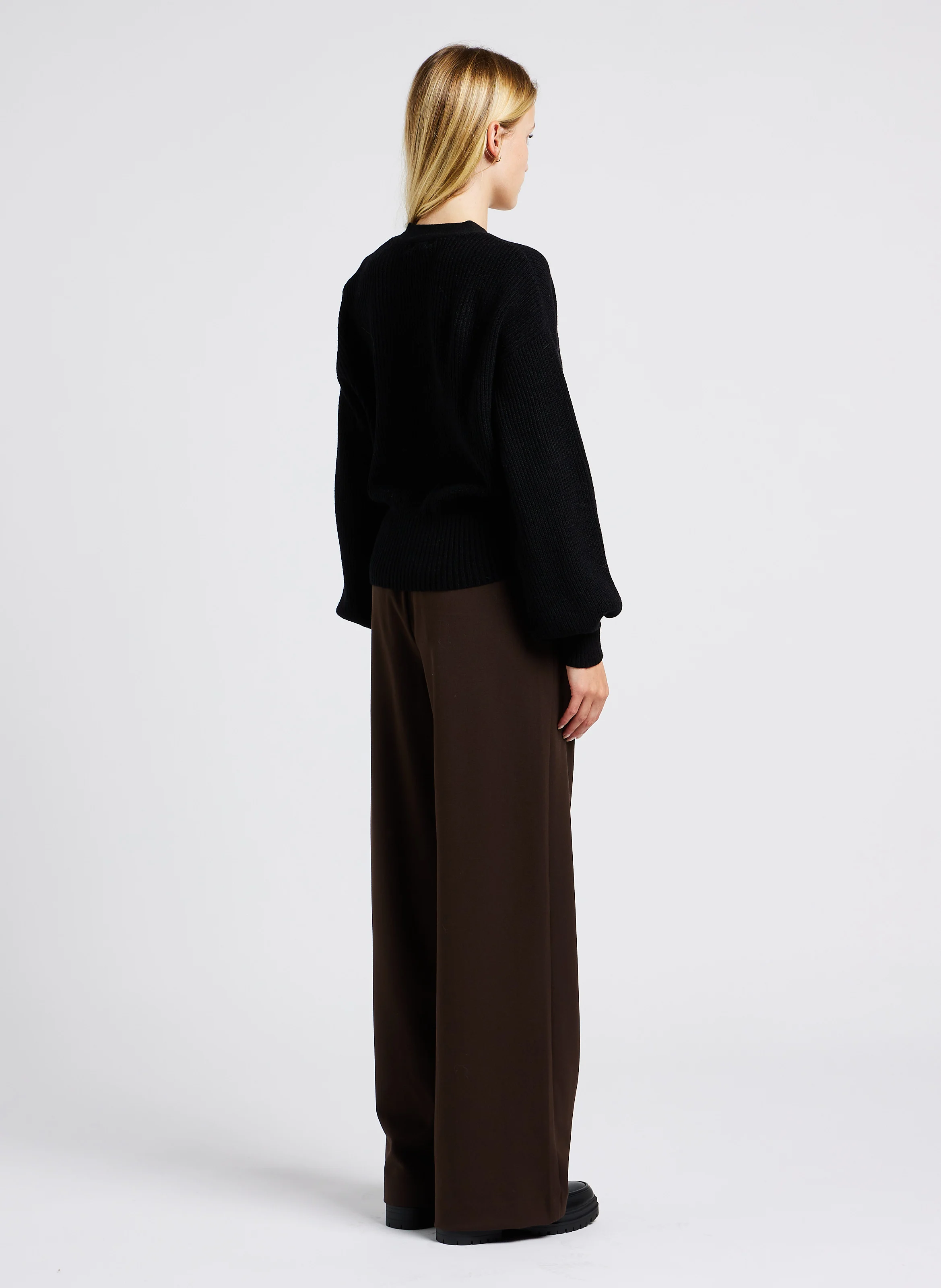 Pantalon fluide à pinces| Beige