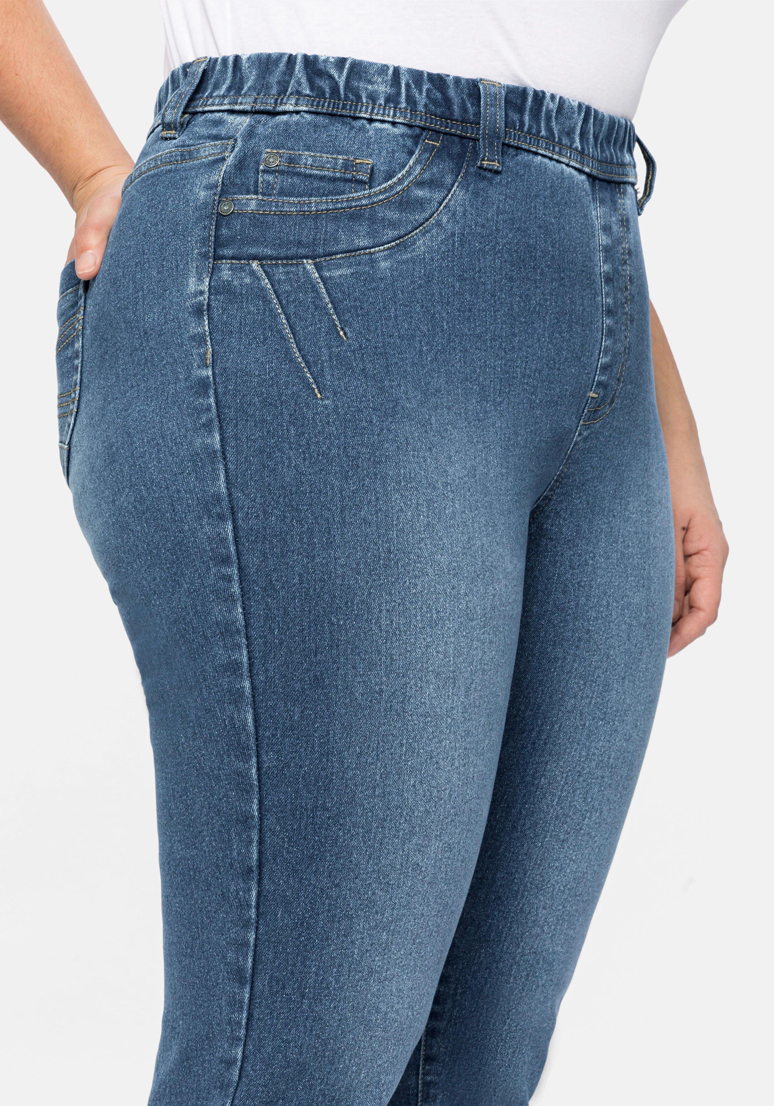 Jeggings mit Gummibund und Gürtelschlaufen