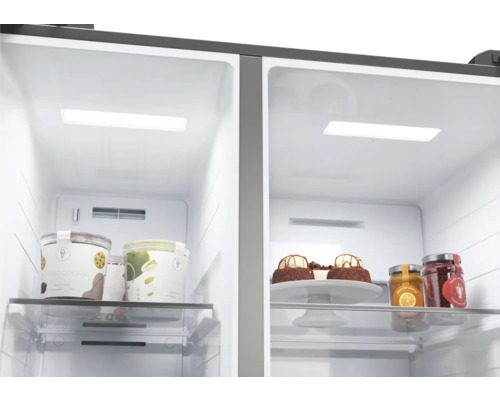 HAIER HSW59F18EIMM side-by-side koelkast, afmetingen (B x H x D): 90,5 x 177,5 x 72,6 cm, koelgedeelte: 391 l, vriesgedeelte: 210 l, roestvrij staal