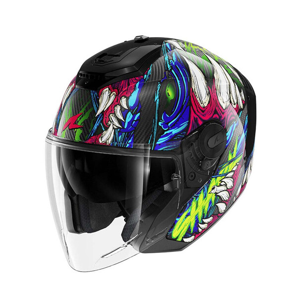 Shark - Casque RS Jet Shaytan Carbone / Vert / Rose / Bleu / Blanc / Brillant