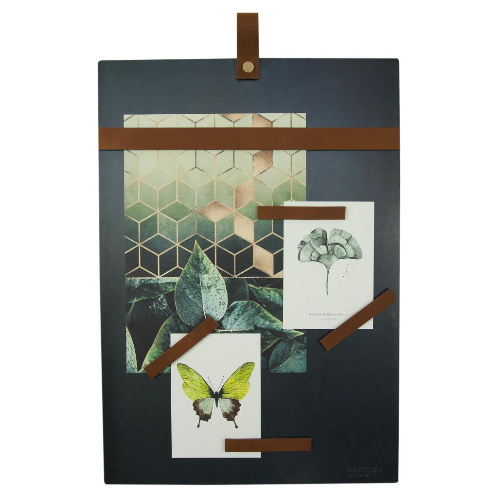 Magneetbord met magneetstrips Leer: Zachtroze (inclusief 6 leren magneetstrips)