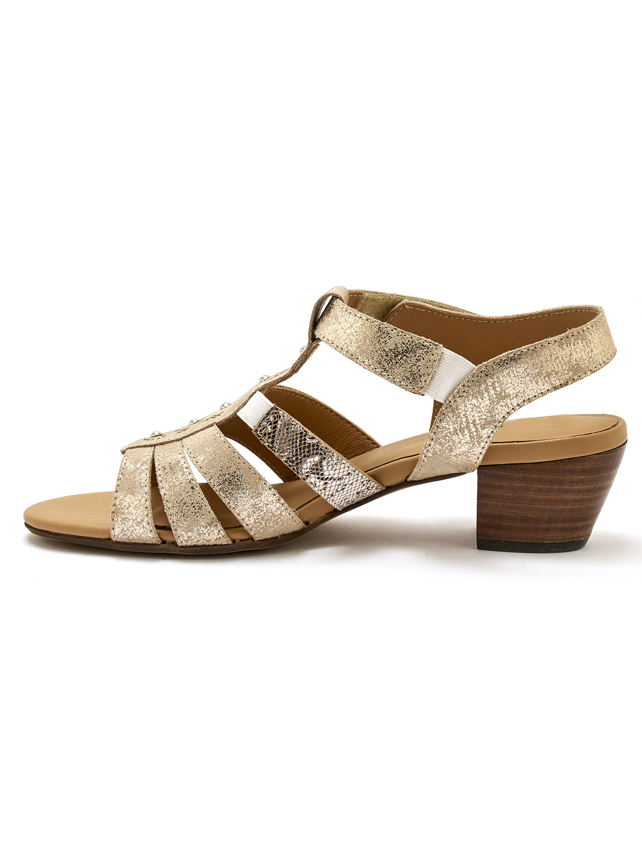 Sandales motifs imprimés et petits clous