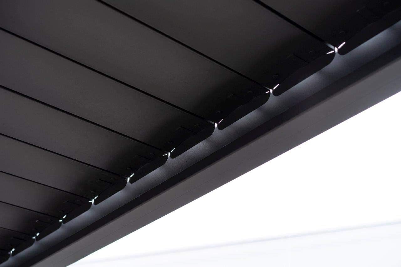 Green Spirit Lamellendach Pergola Mirador Classic 3x3 - Anthrazit, Aluminium, 300x300x250 cm - Lamellen Pavillon, Garten Terrassen Überdachung