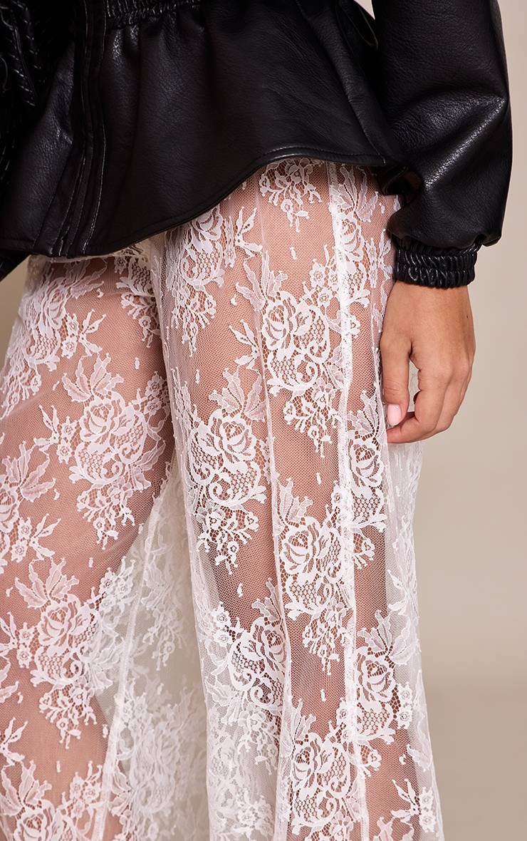 Blanc Pantalon Ballon En Dentelle