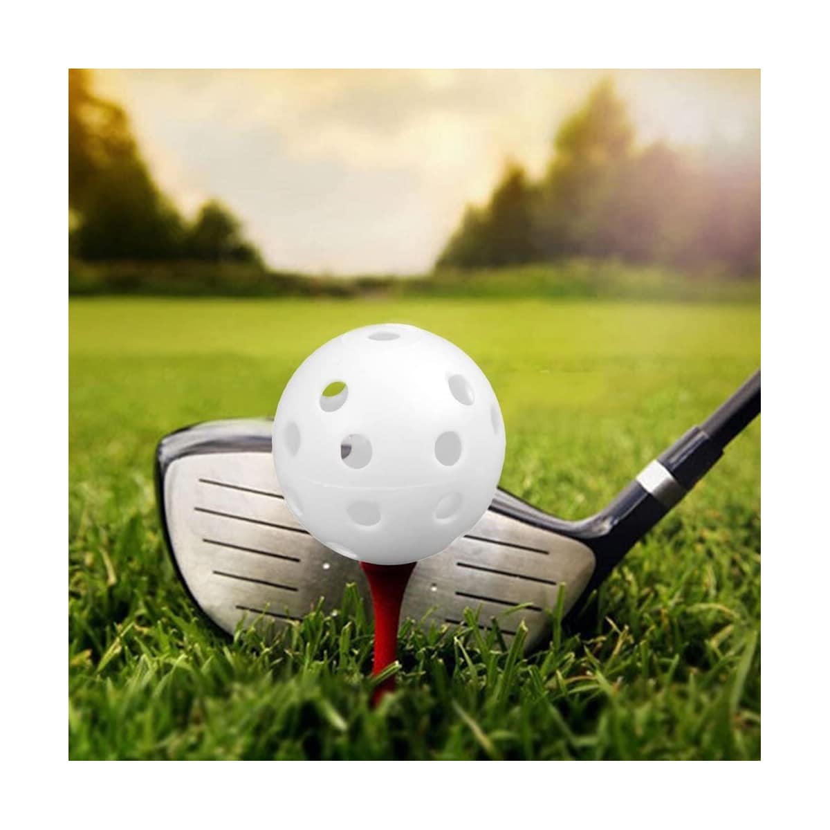 Treningsgolfballer med hull 10-pakning Hvit