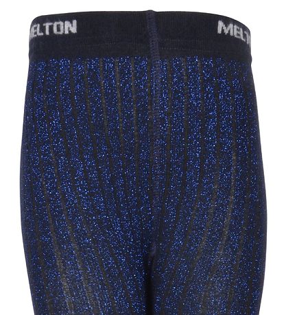 Melton trømpebukser - Bambus - Blå m. Glitter